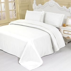TWIN Size WHITE 3 Pieces SHEET SETS